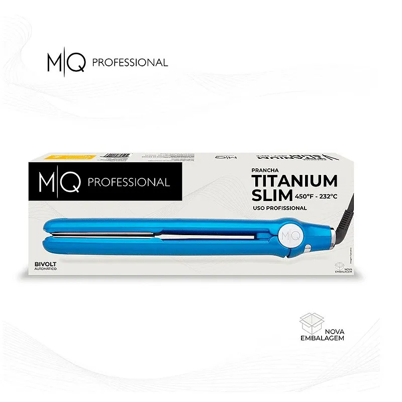 Prancha de Cabelo Titanium Slim MQ Azul Bivolt