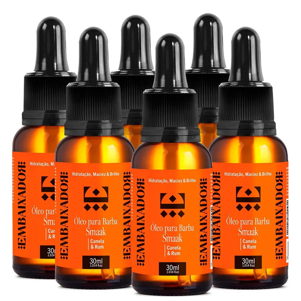 Kit 06 Óleo para Barba Smaak Canela & Rum Embaixador 30ml