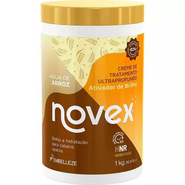 Creme de Tratamento Ultraprofundo Brilho Mágico Água de Arroz 1Kg - Novex