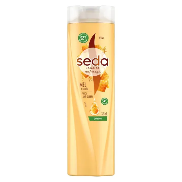 Shampoo Força Anti-Quebra Mel e Aveia 325ML - Seda Joias da Natureza 