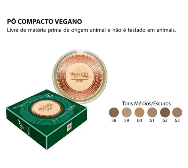 Pó Compacto Matte Vegano Cor: 59 Max Love