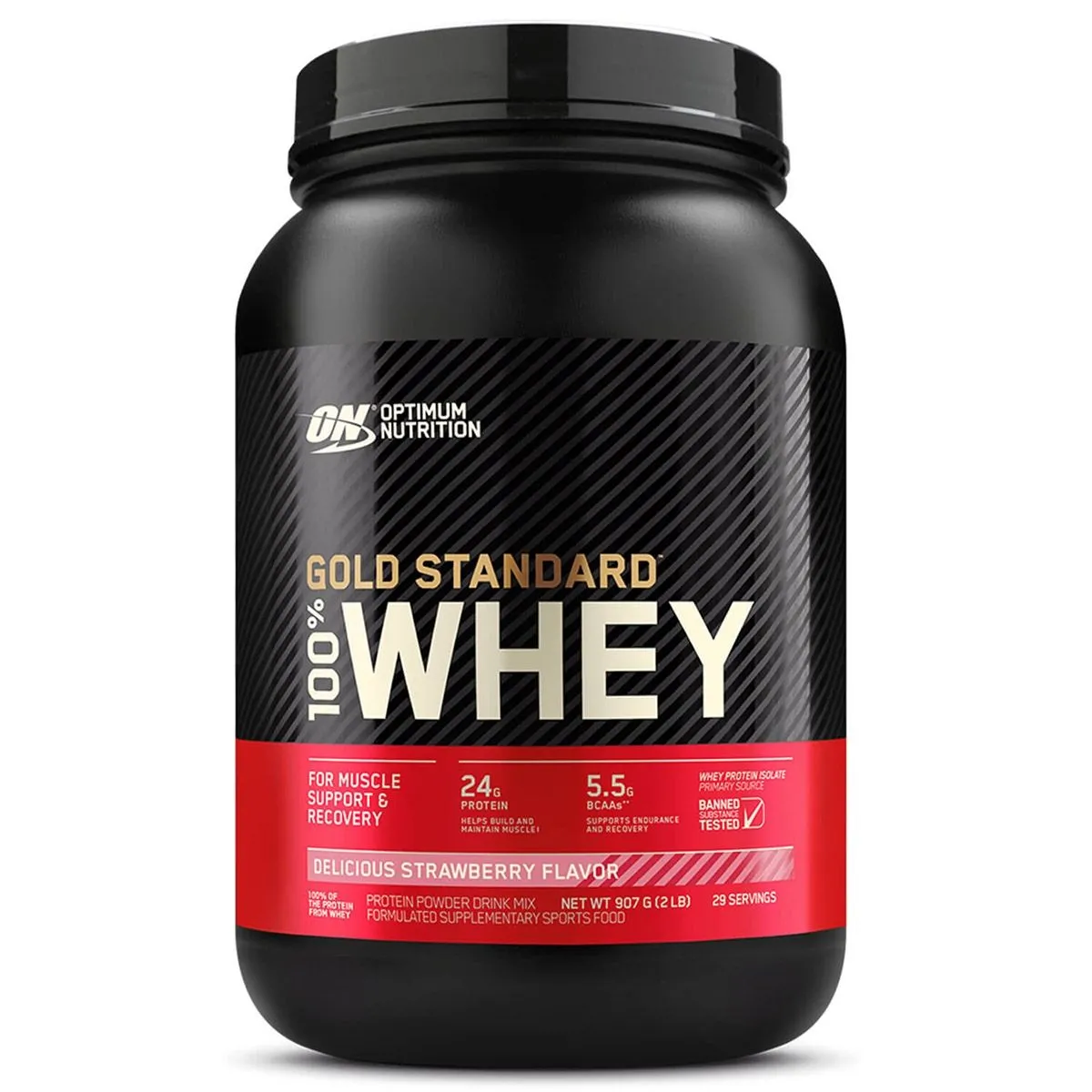 100% Whey Protein Gold Standard Optimum Morango 907G