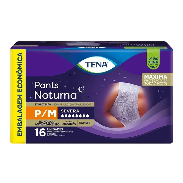 Fralda Adulto Tena Pants Noturna Tamanho P/M com 16 Unidades Tena