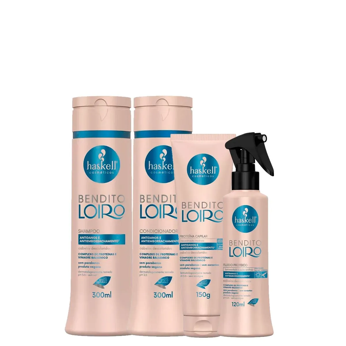 Kit Bentido Loiro Kaskell Shampoo,Condicionador ,Fluido Proteico e Proteína 300ml