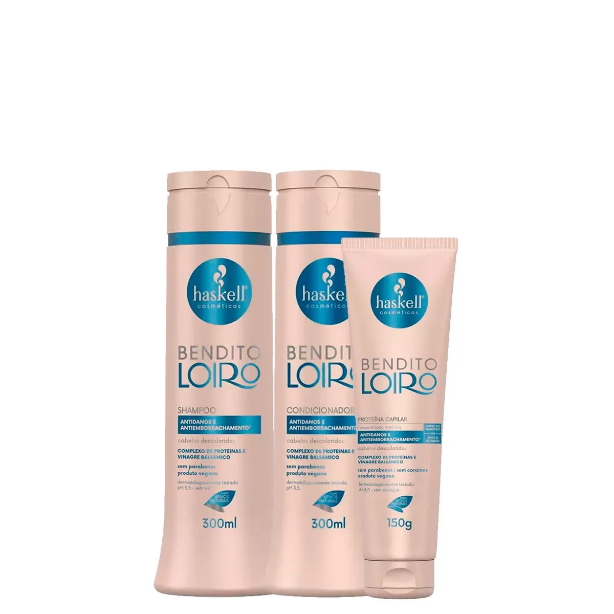 Kit Bentido Loiro Karkell Shampoo,Condicionador e Proteína capilar Vegana 300ml