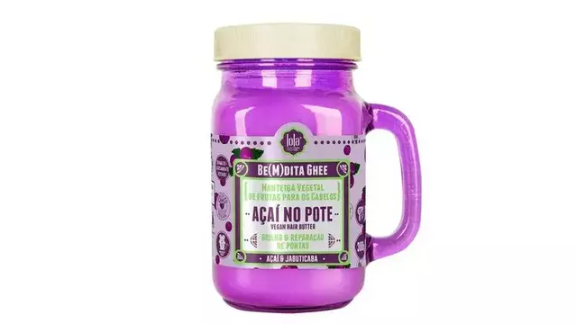 Be(m)dita ghee manteiga vegetal de frutas para cabelos açaí no pote 300g - Lola