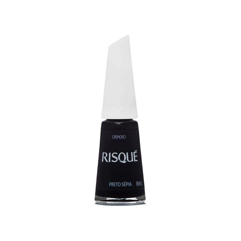 Esmalte Risqué Escuro Cremoso Preto Sépia 8ml