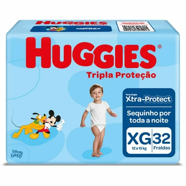 Fralda Huggies Tripla Proteção Tamanho XG 32 Unidades