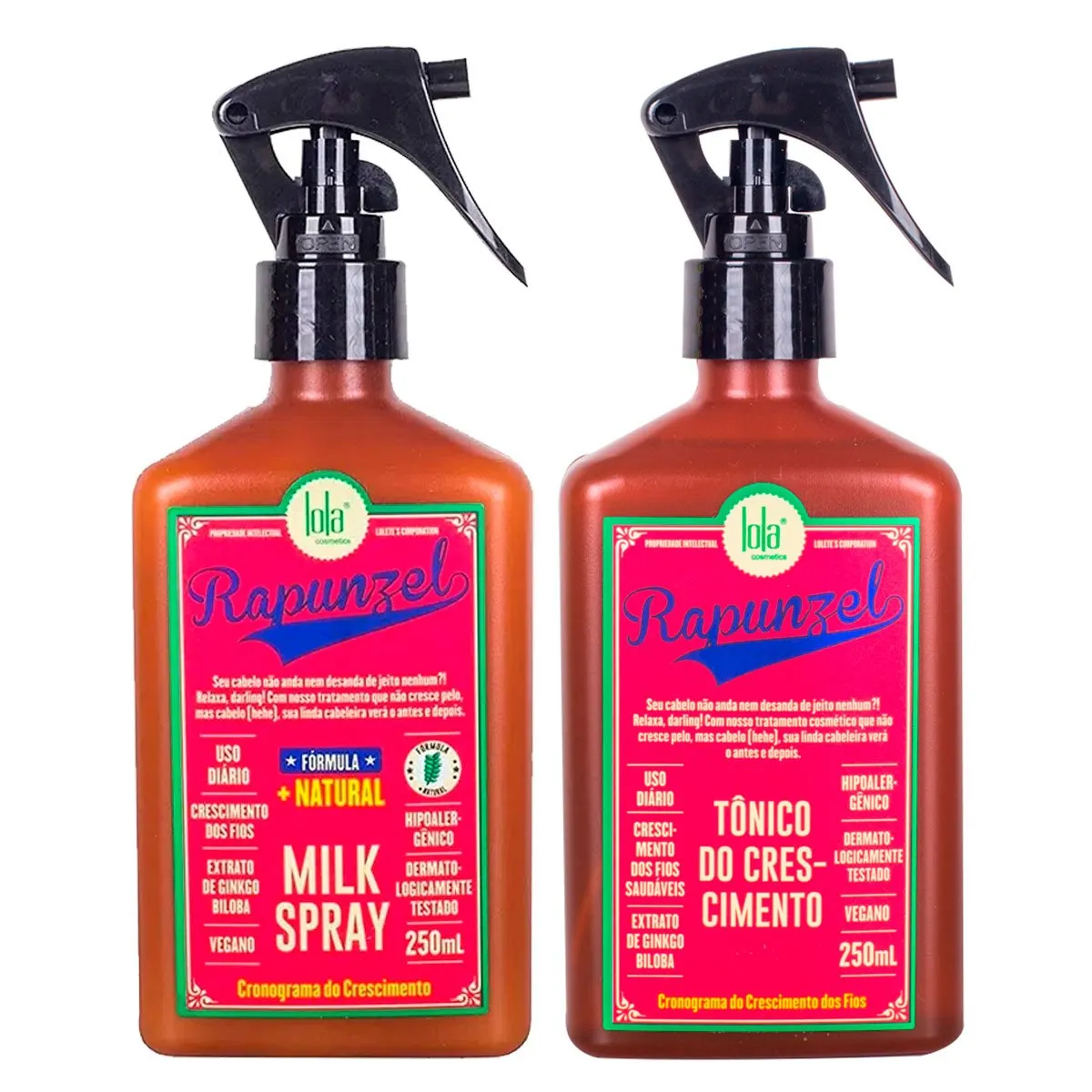 Kit Milk Spray Leav-in + Tônico Crescimento Rapunzel 2 Itens