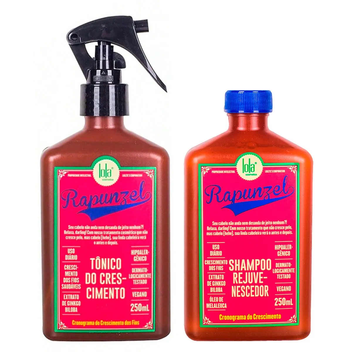 Kit Tônico Crescimento + Shampoo Rejuvenecedor Rapunzel 2 Itens