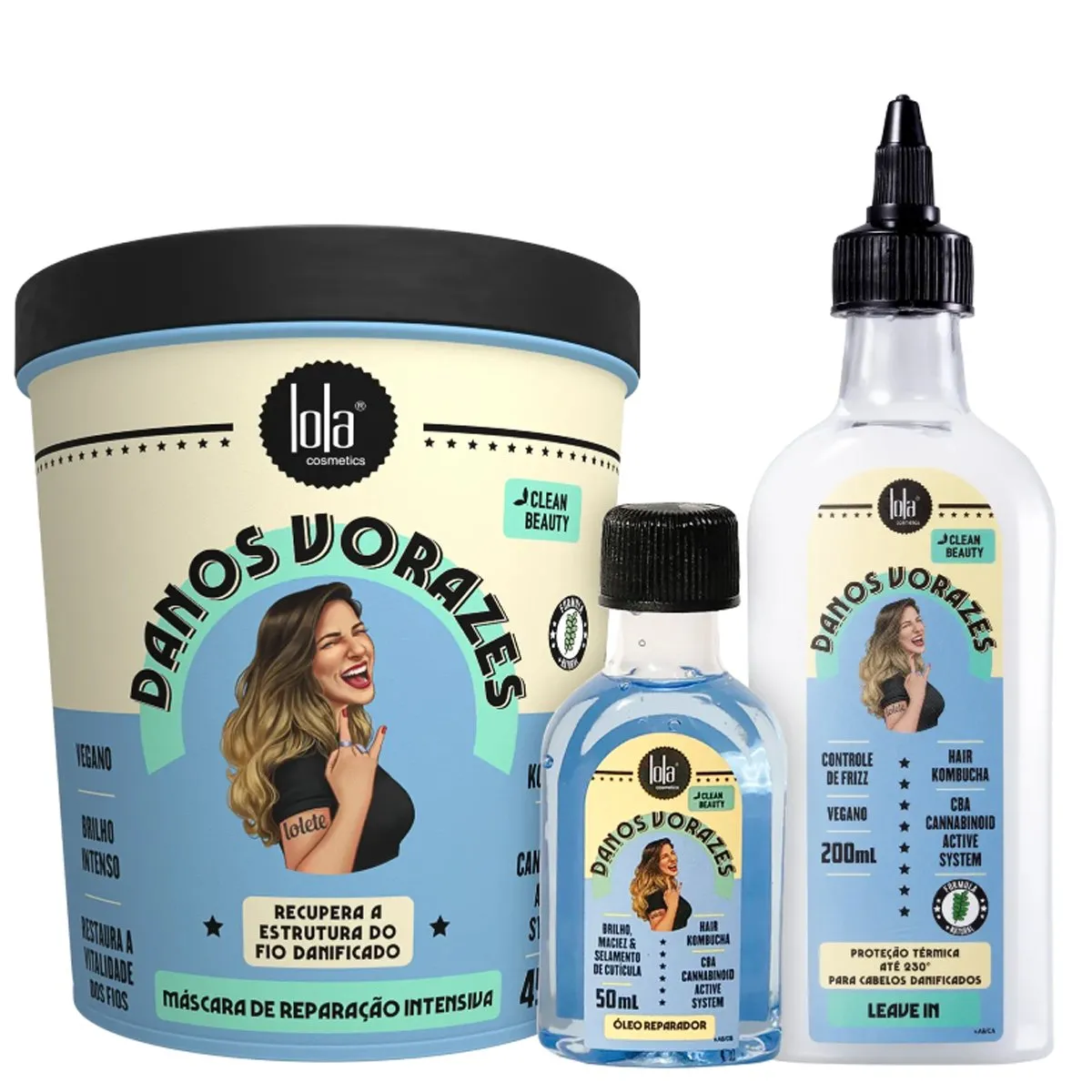 Kit Lola From Rio Danos Vorazes Óleo, Máscara e Leave-in 3 Itens