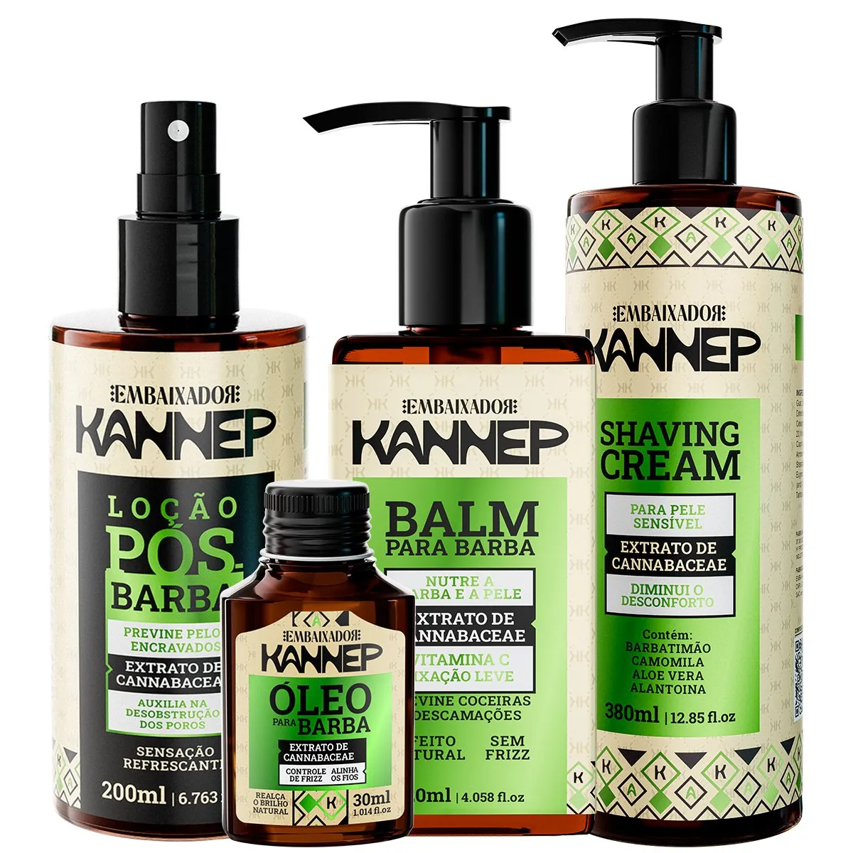 Kit Barba Kannep Embaixador Shaving + Loção + Balm + Óleo