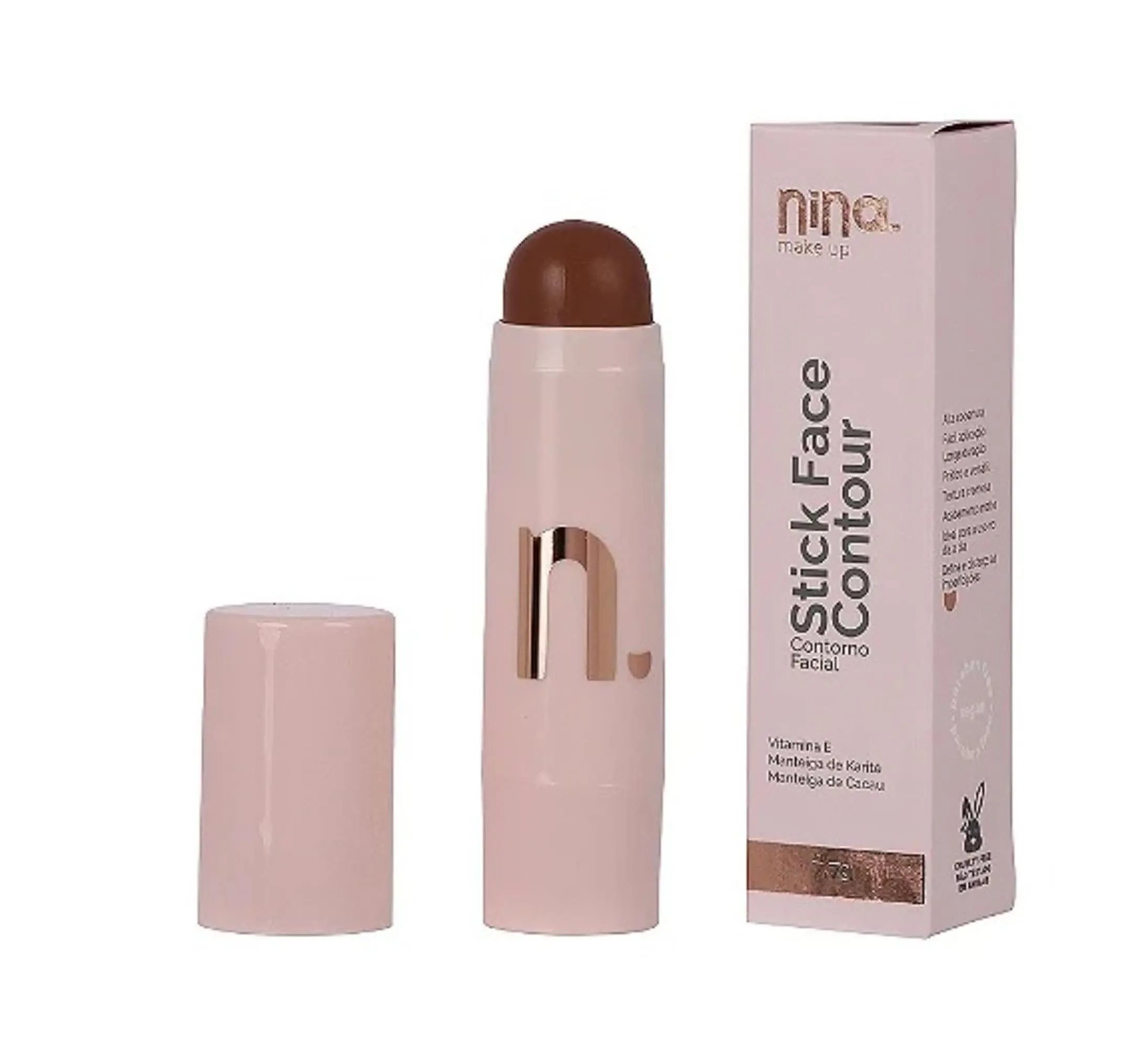 Contorno em Bastão Stick Face Contour - Nina Makeup