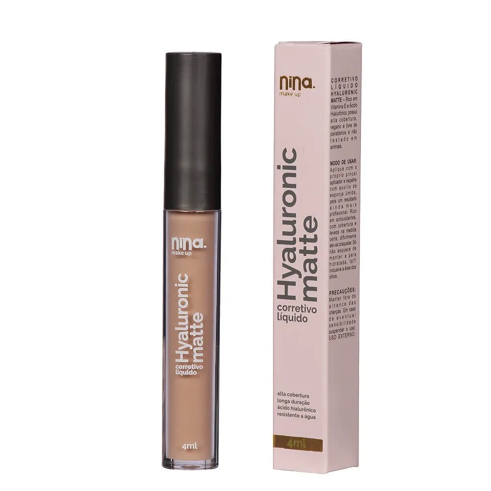 Corretivo Líquido Matte Hyaluronic - Nina Makeup