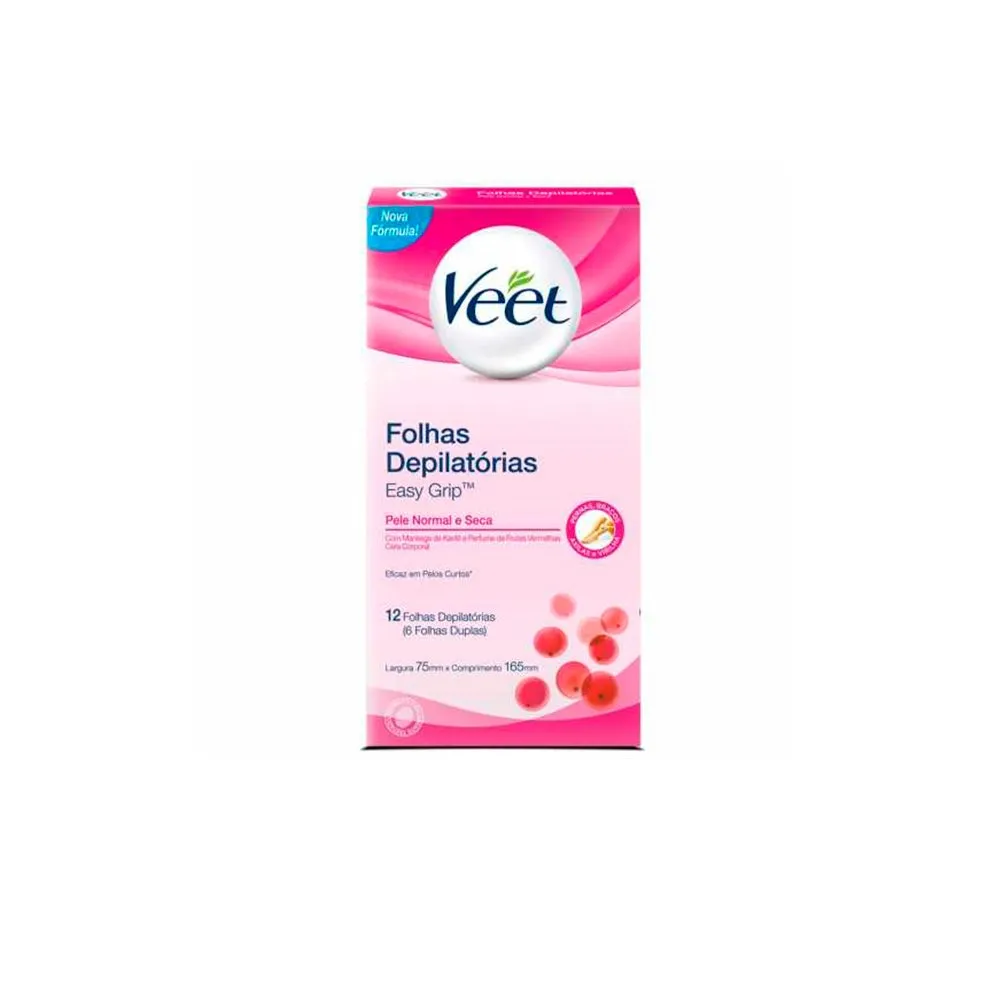 Folhas Prontas Para Depilação Corporal Veet Normal 12Fls