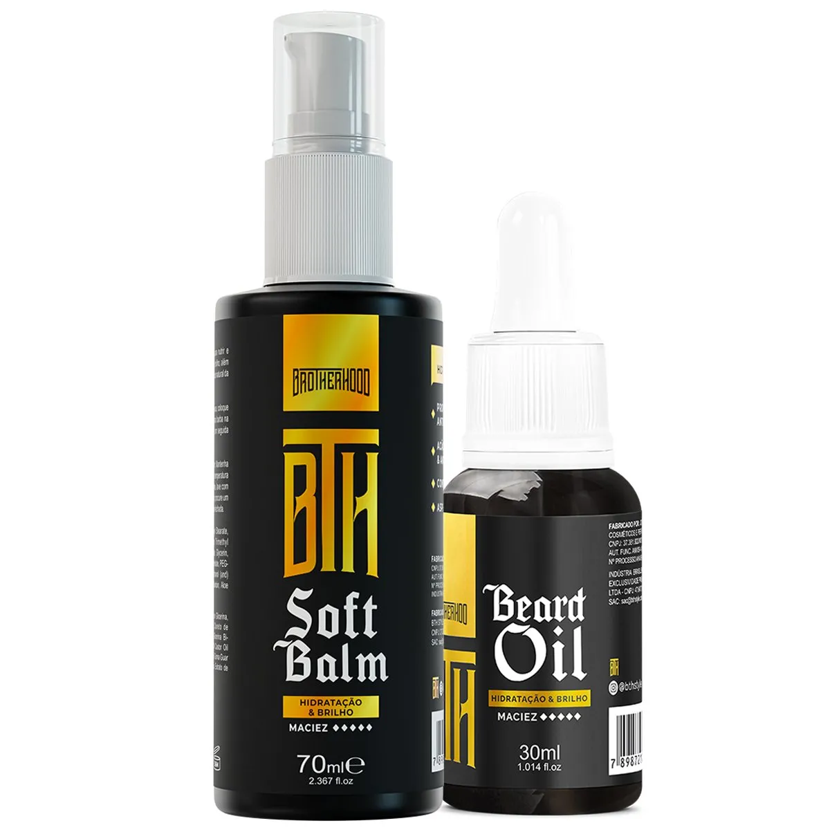 Kit para Barba BTH - 01 Sof Balm + 01 Óleo Beard Oil BTH 70ml