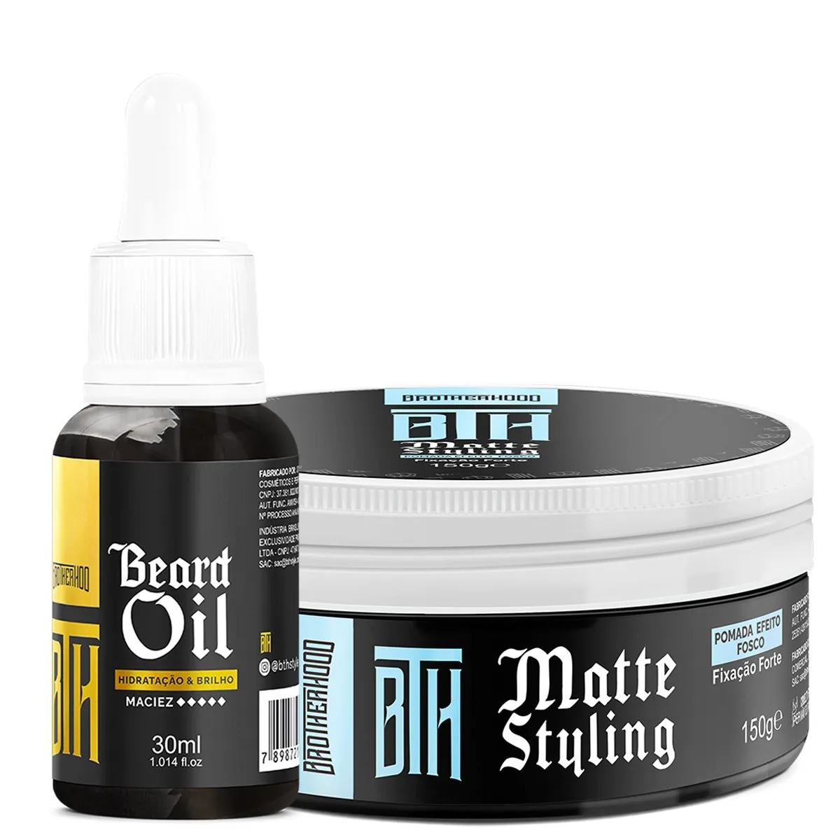 Kit 01 Óleo barba Beard Oil + 01 Pomada Matte Styling BTH 150g