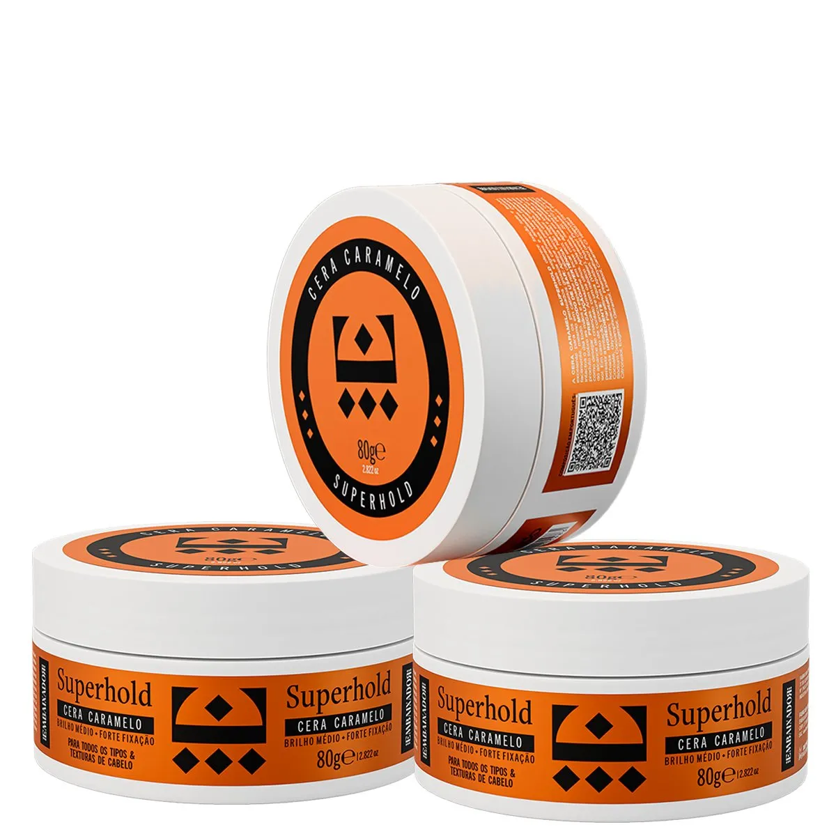 Kit 03 Pomada Caramelo Superhold Efeito Brilho 80g