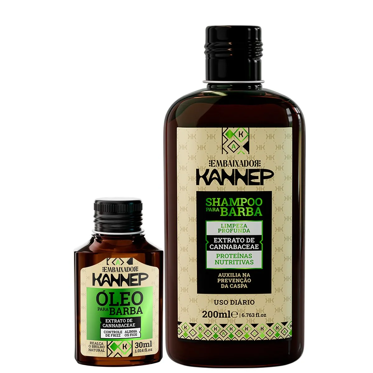 Kit Shampoo e Óleo para Barba Kannep Embaixador