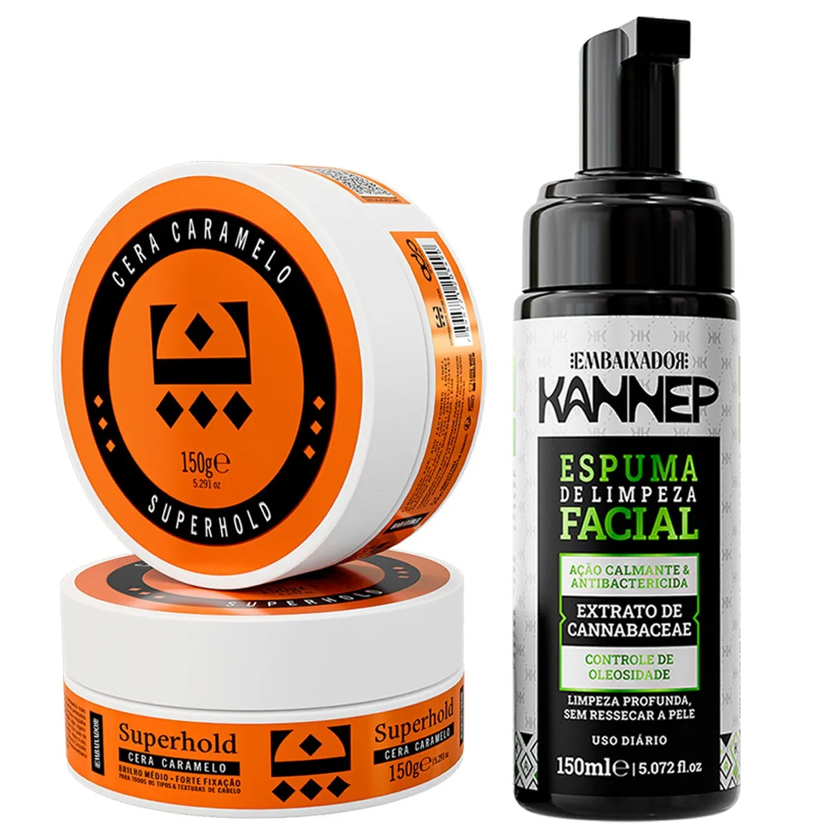 Kit Espuma Facial Pró Kannep + Pomada Caramelo Embaixador 150g