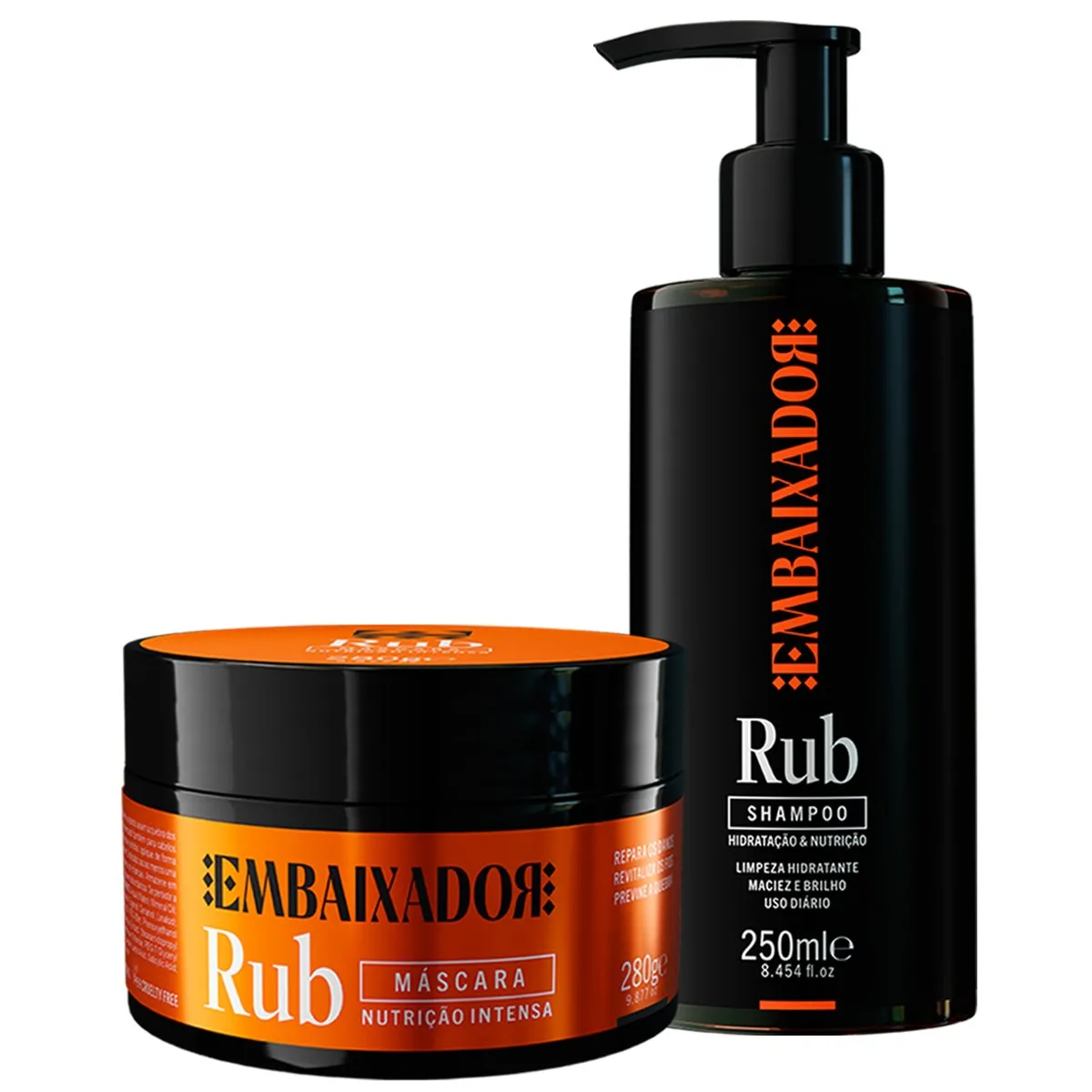 Kit Shampoo e Máscara Hidratação e Nutrição Rub Embaixador