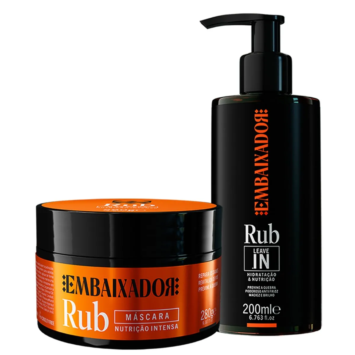Kit Leave-in + Máscara Hidratação e nutrição Rub Embaixador