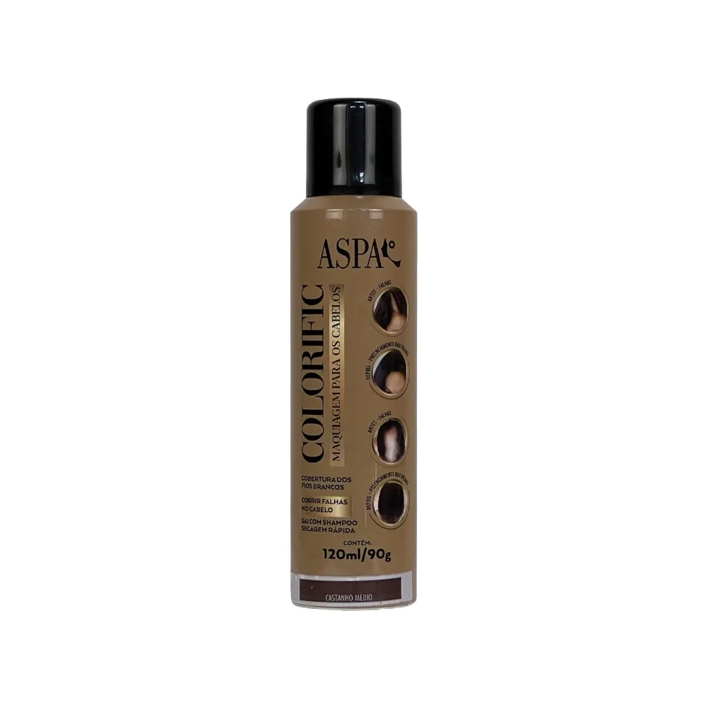 Retoque De Raiz Colorific Spray Castanho Médio 120ml