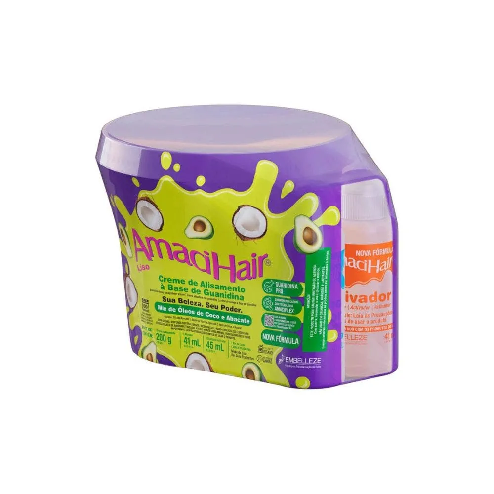 Creme Alisante Amacihair Liso Baldinho 200G
