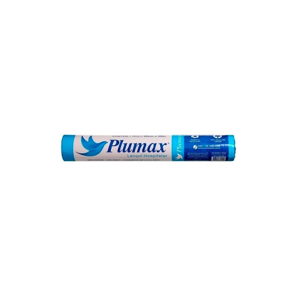 Lençol Hospitalar Plumax 100% Celulose Virgem 60Cmx50M