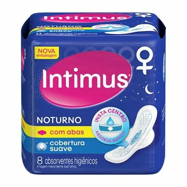 Absorvente Intimus Noturno Suave Com Abas 8 Unidades