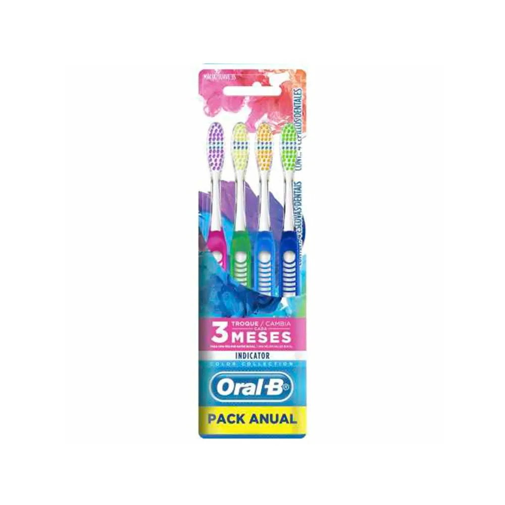 Escova Dental Oral B Indicator Colors com 4Un