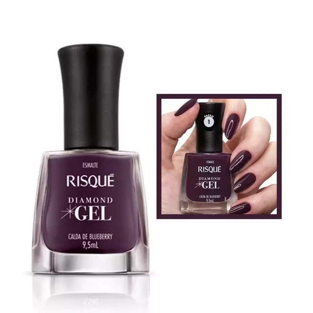 Esmalte Risque Diamond Gel Calda Blueberry