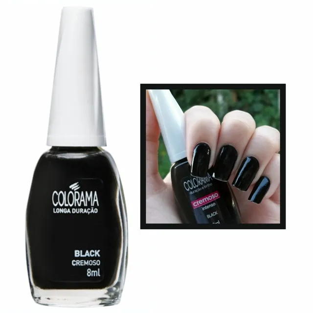 Esmalte Colorama Black Cremoso Preto Longa Duração 8ml