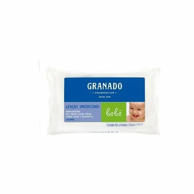 Lenço Umedecido Granado Bebê c/ 50 Unidades Lavanda