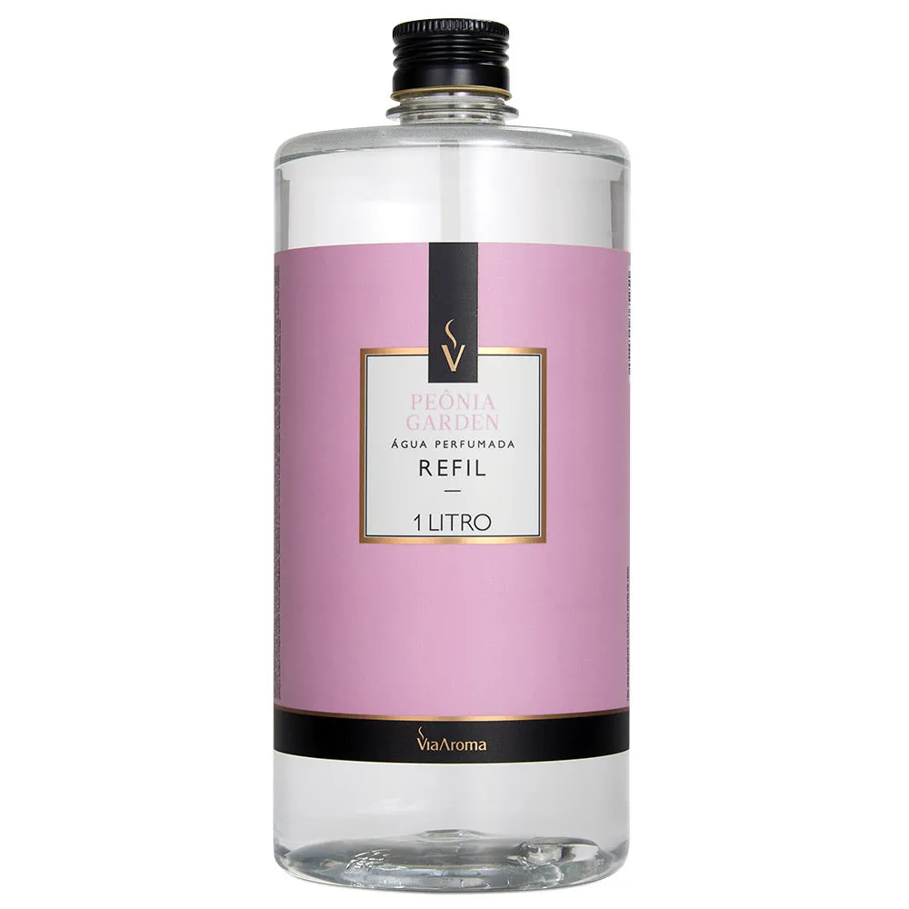Refil Água Perfumada de Pêonea Garden - Via Aroma - Frasco com 1 Litro