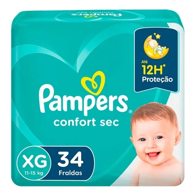 Fralda Pampers Conforte Sec Mega Xg c/34 Unidades