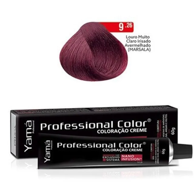 Coloração Professional Color Nano Infusion 9.26 Louro Muito Claro Irisado Avermelhado Marsala Yamá