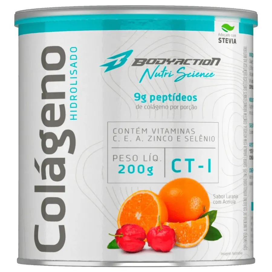 3X Colágeno Hidrolisado Peptídeos Ácido Hialurônico 200G - Laranja