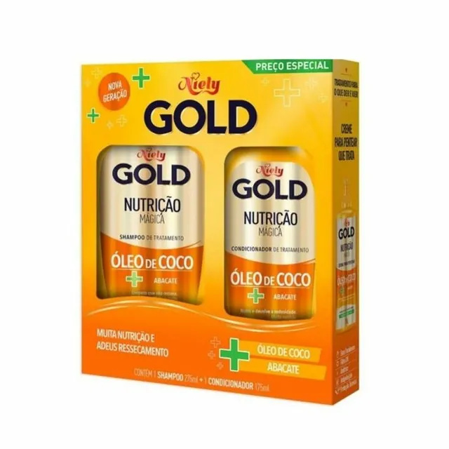 Niely Kit Shampoo 300ml + Condicionador 200ml Gold Nutrição Poderosa