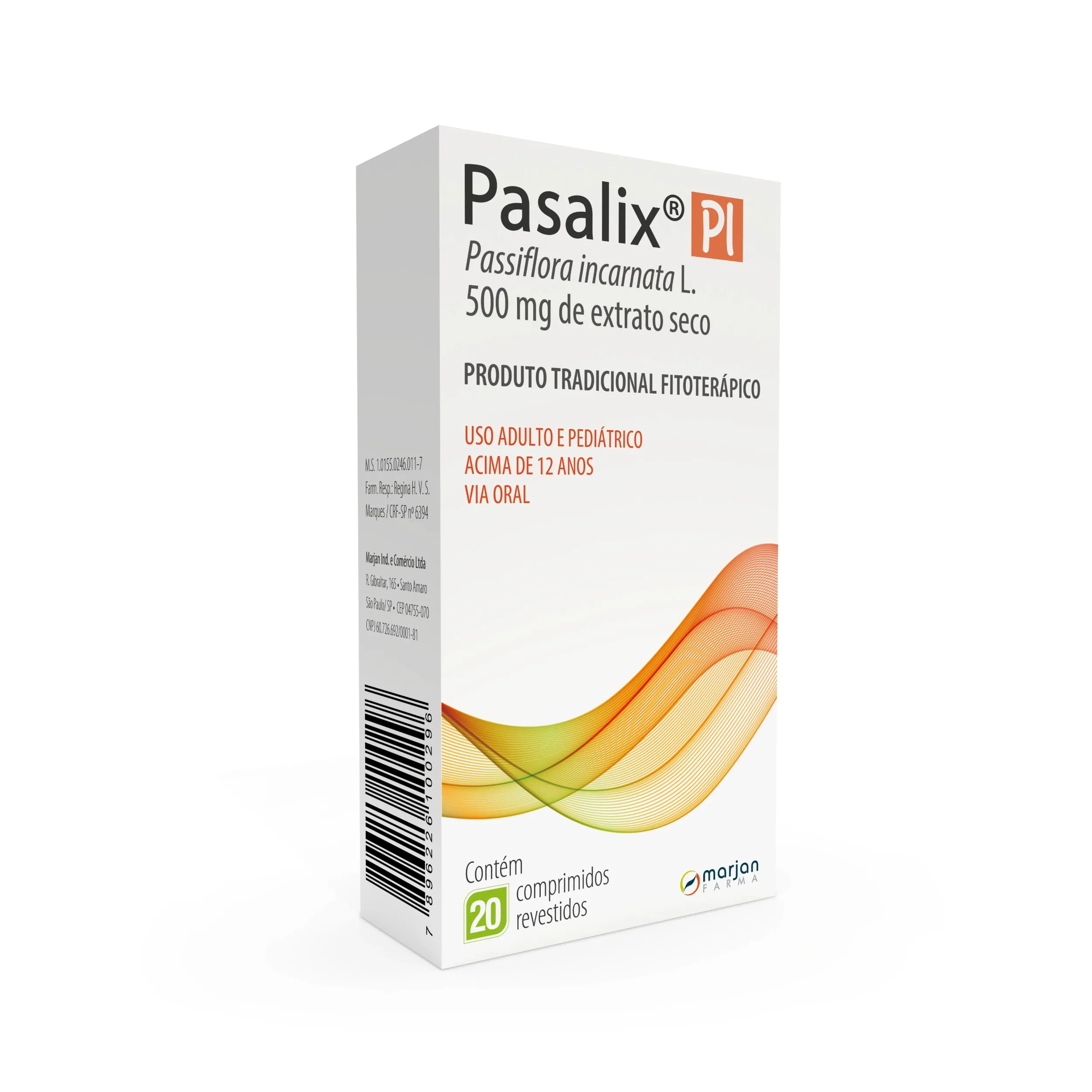 Pasalix PI 500mg 20 comprimidos Marjan