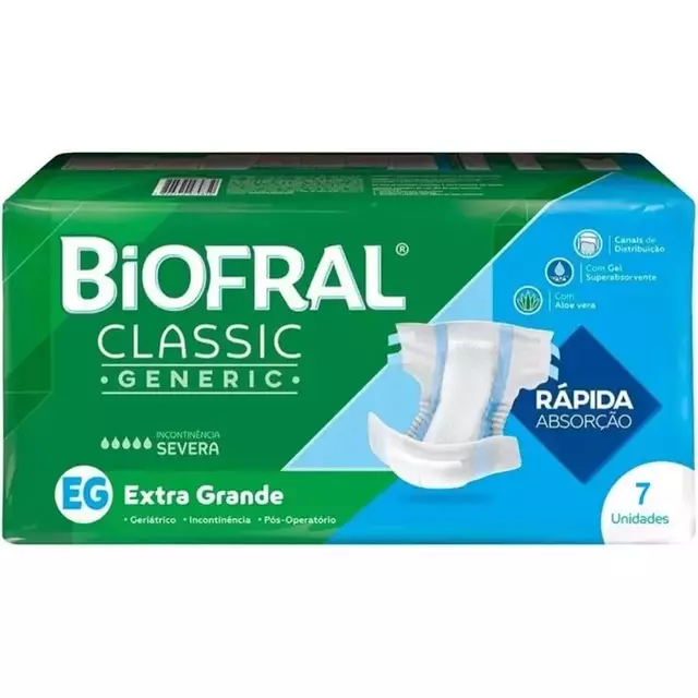 Fralda Adulto Biofral Classic Eg 7 Unidades