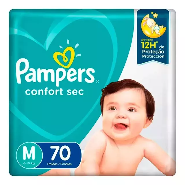 Fraldas Pampers Cs Hiper M c/70 Unidades