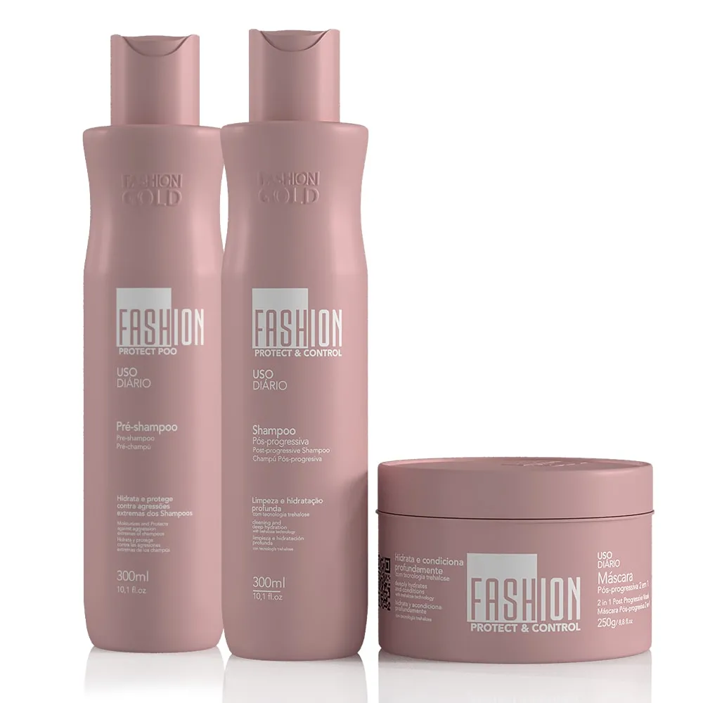 Combo Manutenção Completa Pós Progressiva Fashion Gold 300ml/250g