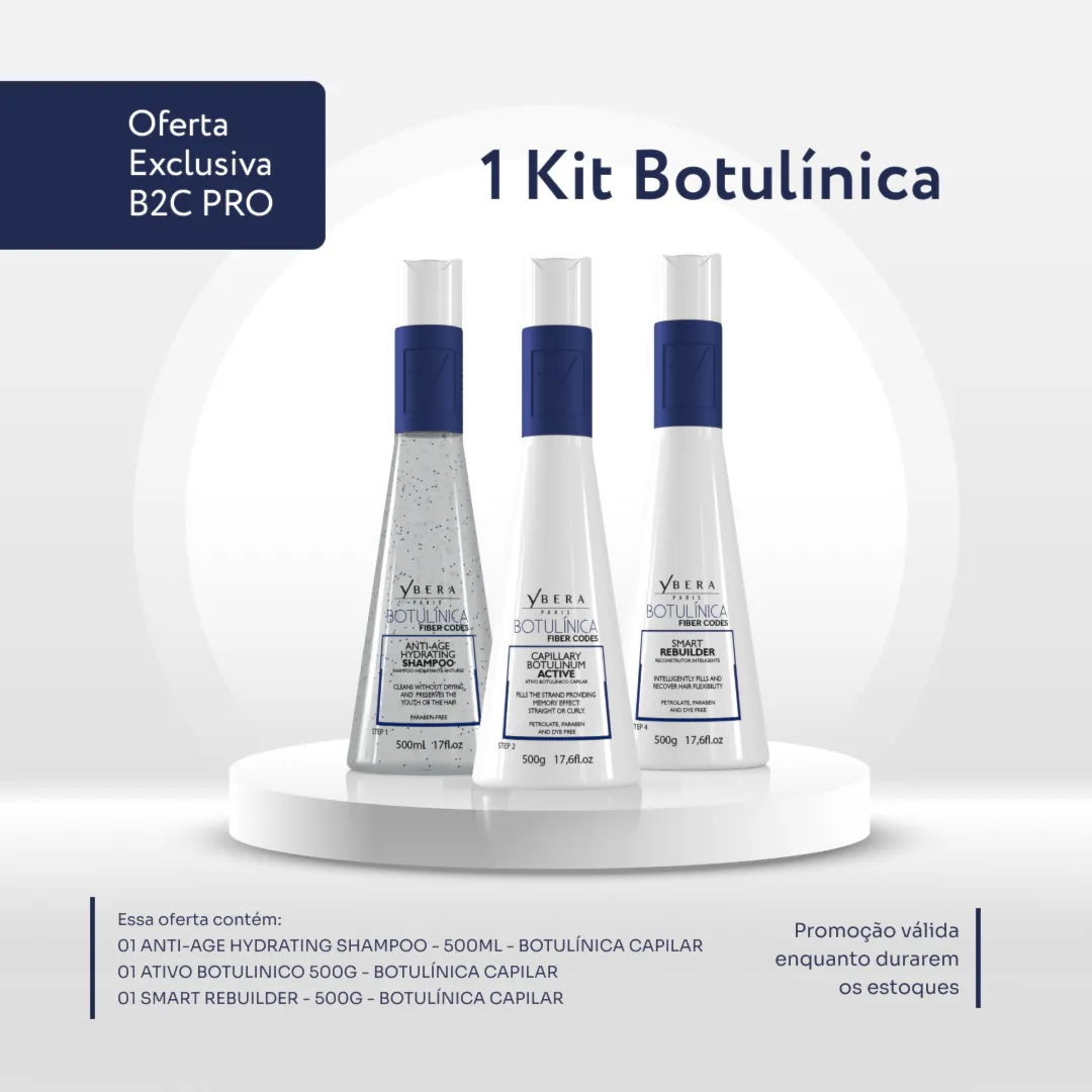 Kit Rejuvenescimento Botulínica Capilar 500ml - Ybera Paris