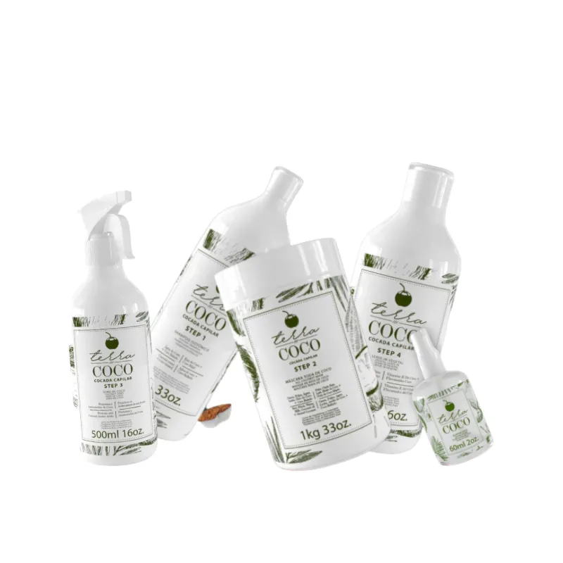 Combo Shampoo 1L + Máscara 1kg + Elixir de Coco 60ml + Soro de Coco 500ml + Leave-in Vegetal 500ml - Terra Coco