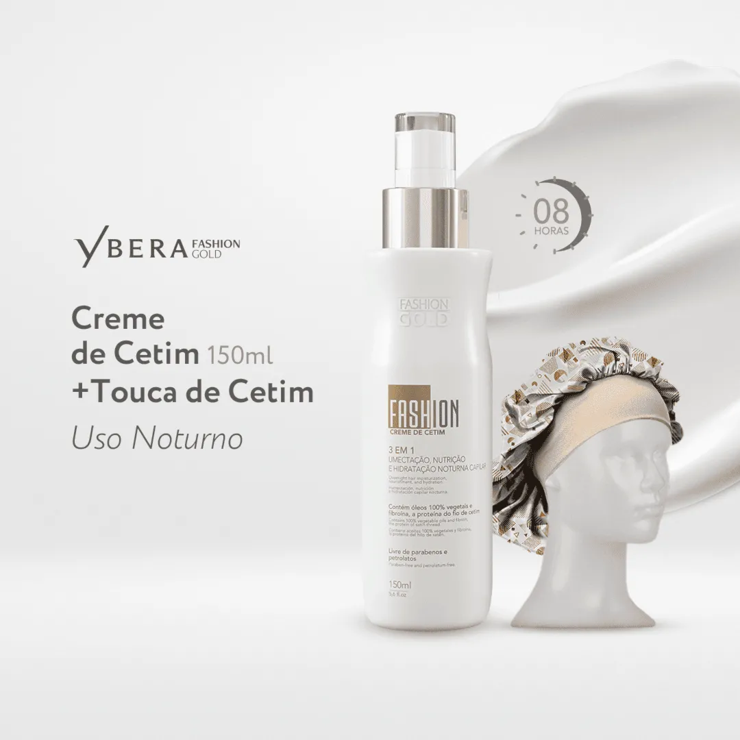 Creme de Cetim 150g + Touca de Cetim - Fashion Gold
