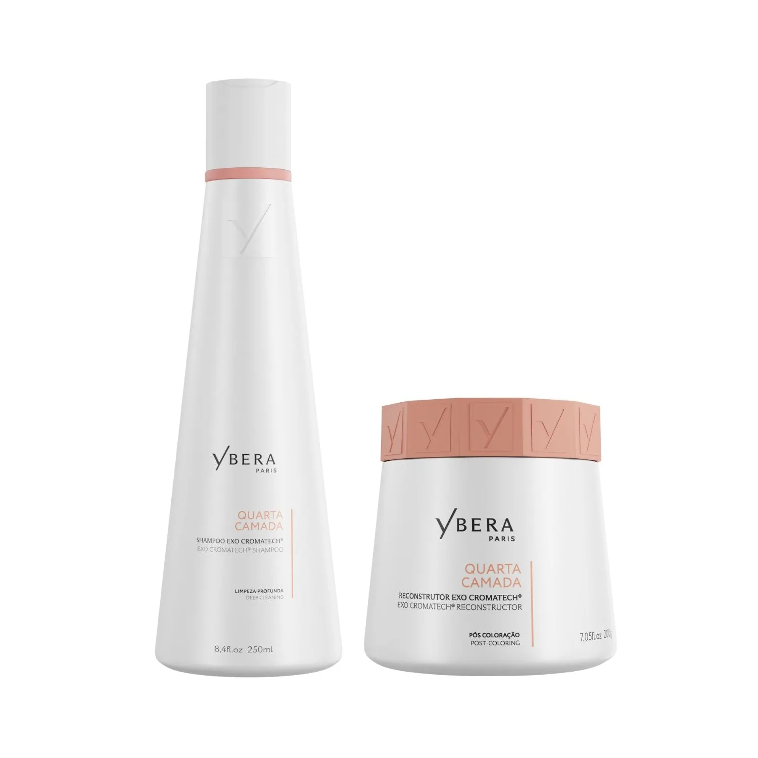 Shampoo Quarta Camada 250ml + Reconstrutor Exo CromaTech Quarta Camada 250ml/200g - Ybera Paris