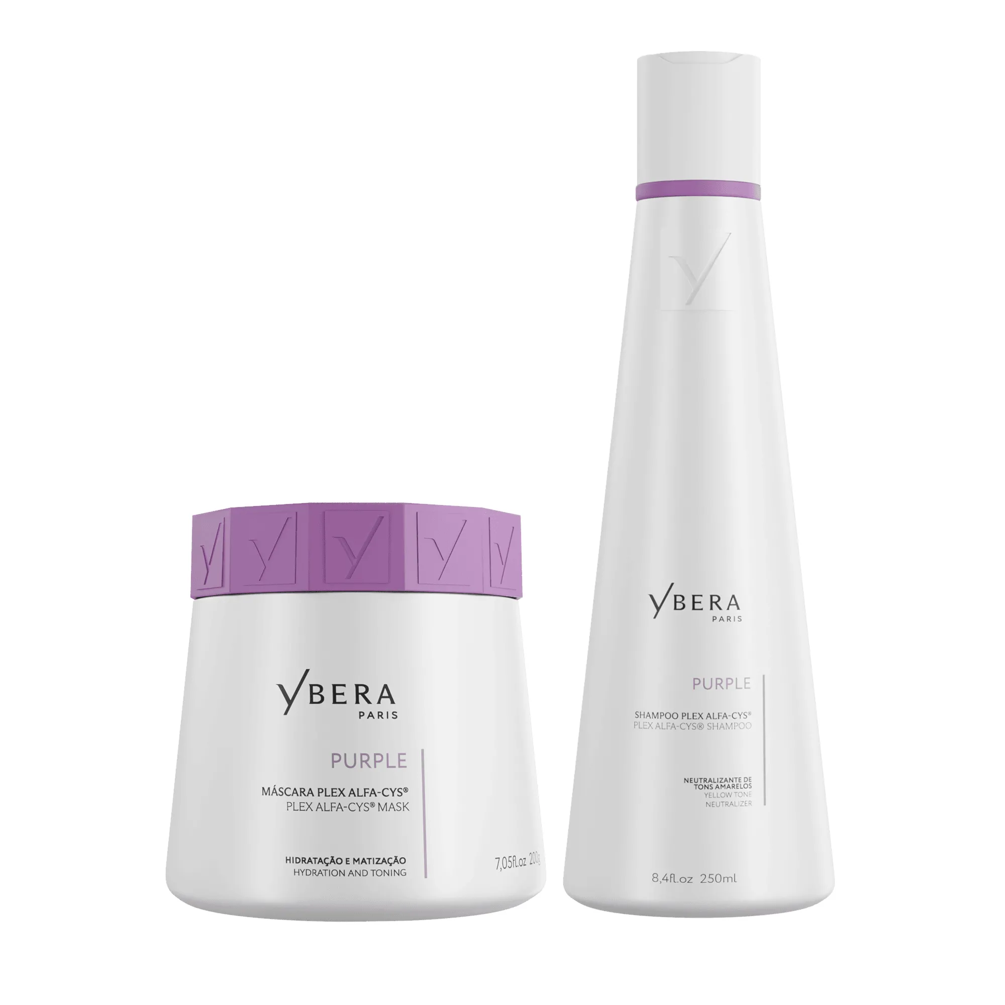 Shampoo Purple 250ml + Máscara Purple Plex Alfa-Cys 200g - Ybera Paris