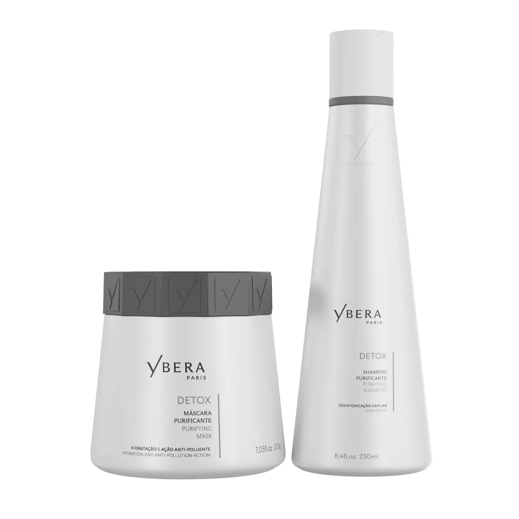 Shampoo Detox Purificante 250ml + Máscara Detox Purificante 200g - Ybera Paris