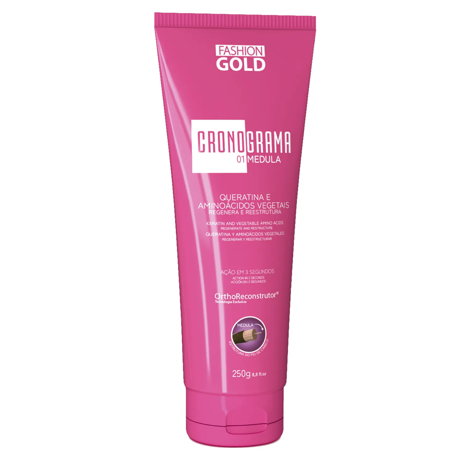 Etapa 1 - Medula 250g: Kit Cronograma Capilar Fashion Gold